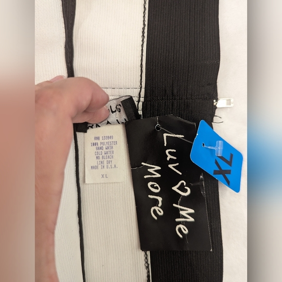 Luv Me More Black and White Bandage Mini Skirt - Picture 2 of 5